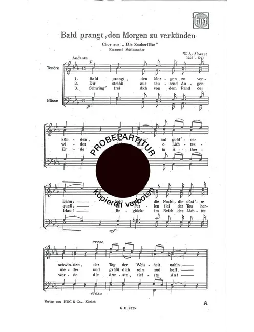 Bald prangt den Morgen zu verkünden